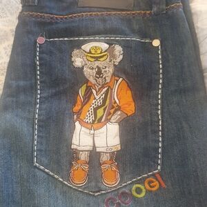 COOGI Men's Denim Jeans with Vibrant Koala Design